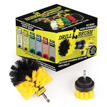 Drill Brush Power Scrubber By Useful Products 5 in W 5 in L Brush, Yellow Y-S-2O-QC-DB